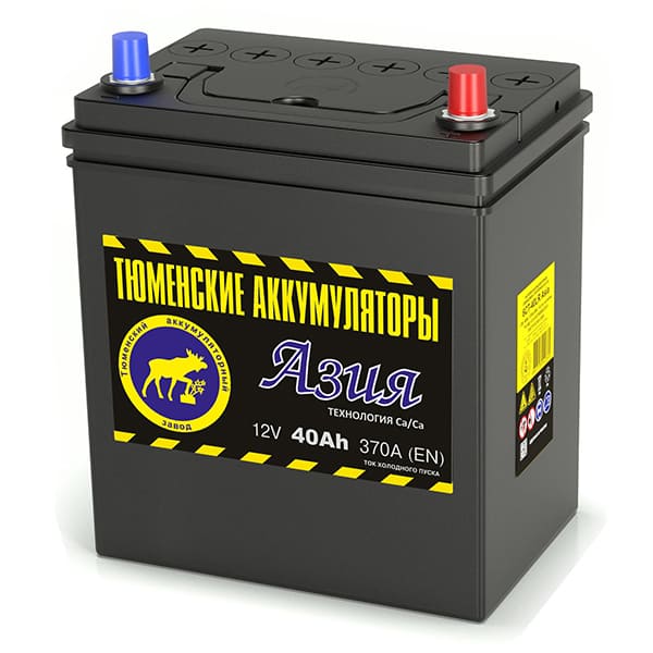 АКБ-6СТ-40 (370А) п/п 'ASIA' (матиз) Тюмень 187х128х223 (обслуж)